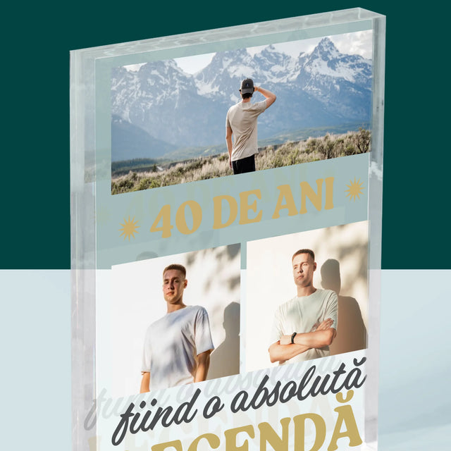 Colaj De Fotografii: 40 De Ani Fiind O Legendă - Bloc Acrilic