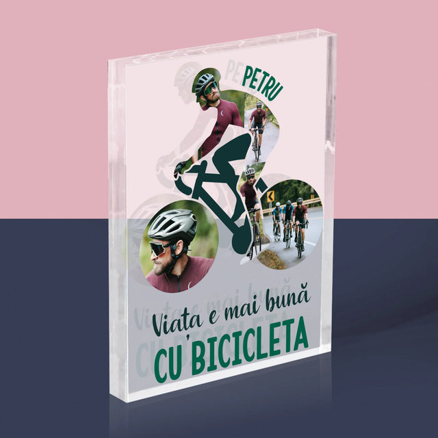 Formă Din Fotografii: Viața E Mai Bună Cu Bicicleta - Bloc Acrilic