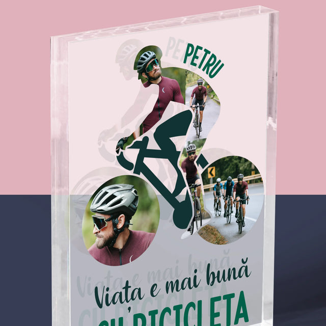 Formă Din Fotografii: Viața E Mai Bună Cu Bicicleta - Bloc Acrilic