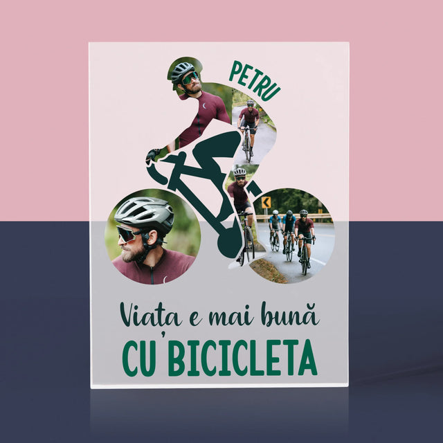 Formă Din Fotografii: Viața E Mai Bună Cu Bicicleta - Bloc Acrilic