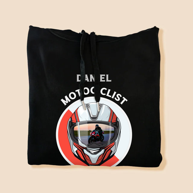 Fotografie Si Semnătură: Motociclist De La Naștere - Hanorac Cu Glugă Pentru Bărbați