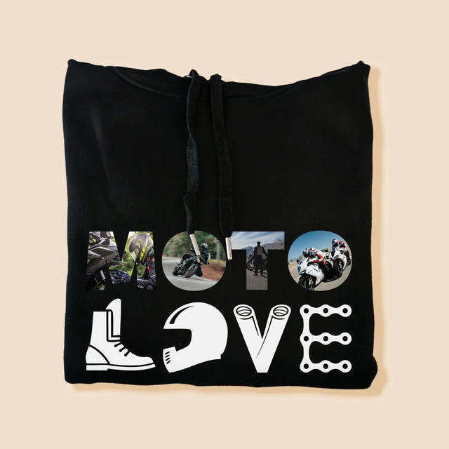 Cuvânt Din Fotografii: Motolove - Hanorac Cu Glugă Pentru Bărbați