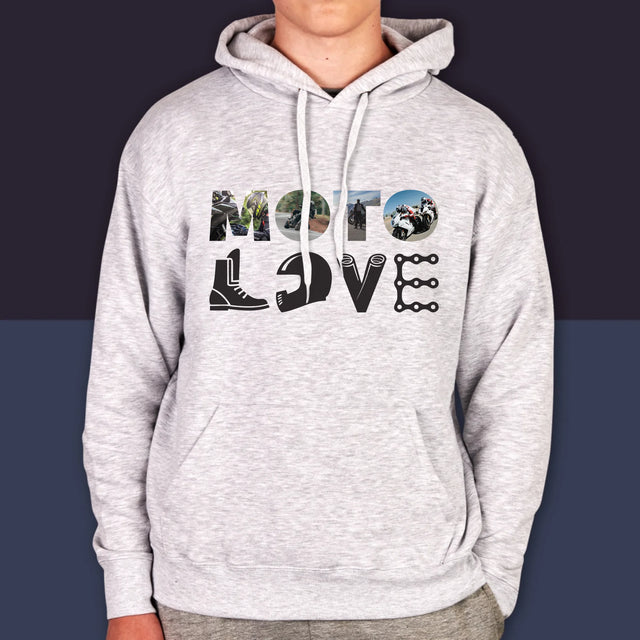 Cuvânt Din Fotografii: Motolove - Hanorac Cu Glugă Pentru Bărbați
