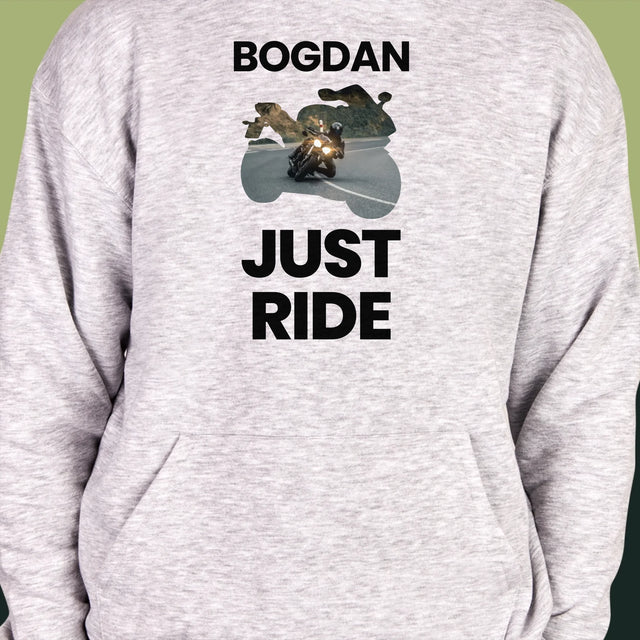 Formă Din Fotografii: Just Ride - Hanorac Cu Glugă Pentru Bărbați