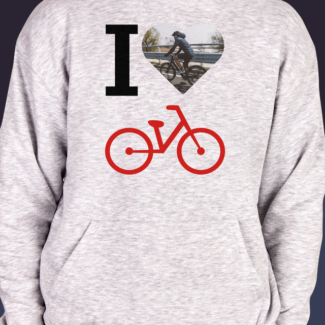 Fotografie Si Semnătură: I Love Bicicletă - Hanorac Cu Glugă Pentru Bărbați