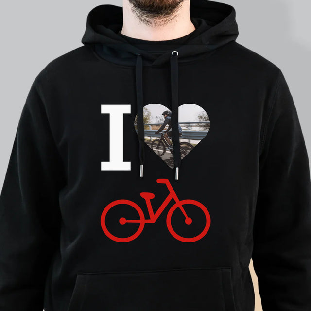 Fotografie Si Semnătură: I Love Bicicletă - Hanorac Cu Glugă Pentru Bărbați