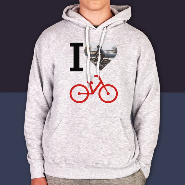 Fotografie Si Semnătură: I Love Bicicletă - Hanorac Cu Glugă Pentru Bărbați