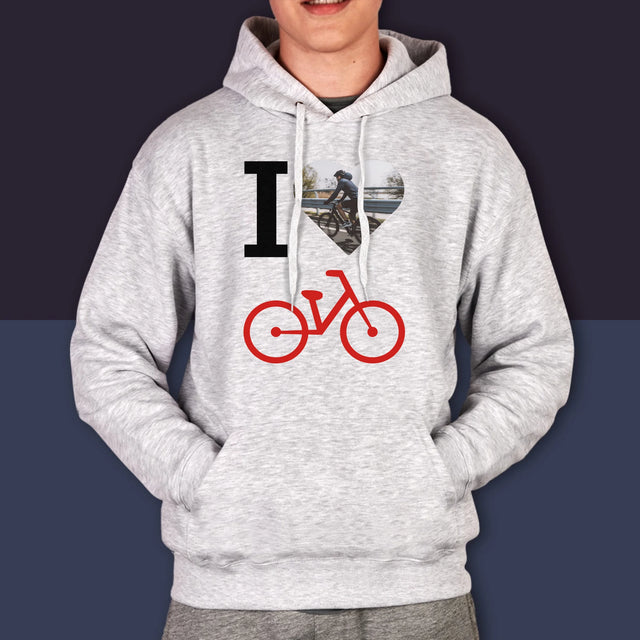 Fotografie Si Semnătură: I Love Bicicletă - Hanorac Cu Glugă Pentru Bărbați