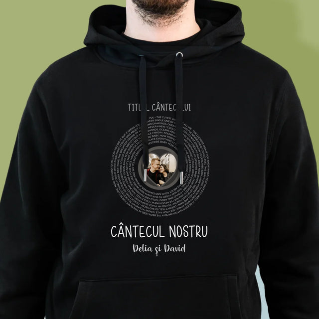 Fotografie Si Semnătură: Cântecul Nostru Cu Text - Hanorac Cu Glugă Pentru Bărbați