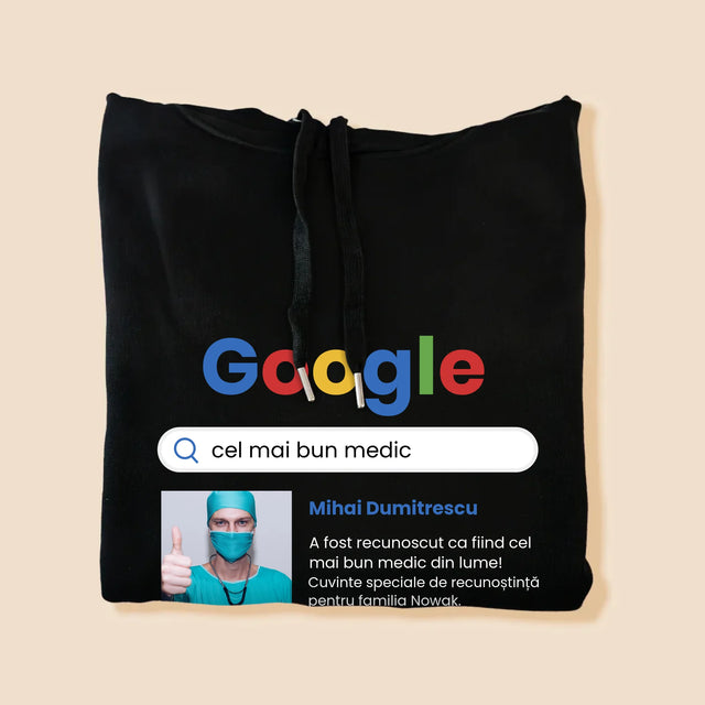 Fotografie Si Semnătură: Cel Mai Bun Medic Rezultat Google - Hanorac Cu Glugă Pentru Bărbați