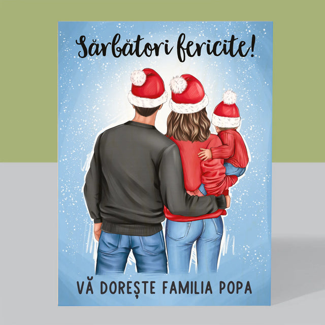 Creator De Personaj: Familia Sărbători - Imprimare Pe Lemn ( Verticală)