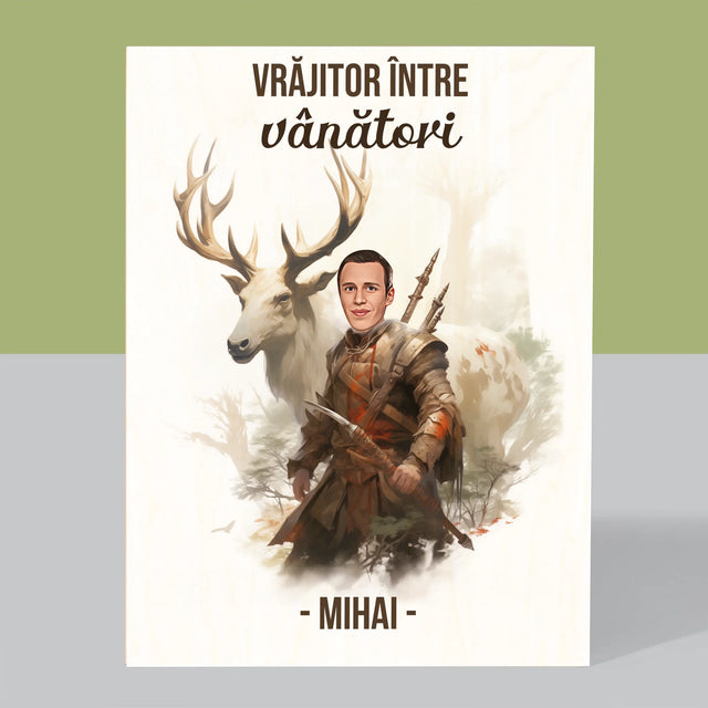 Personajul Tău: Vrăjitor Între Vânători - Imprimare Pe Lemn ( Verticală)