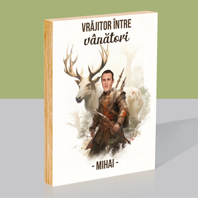 Personajul Tău: Vrăjitor Între Vânători - Imprimare Pe Lemn ( Verticală)