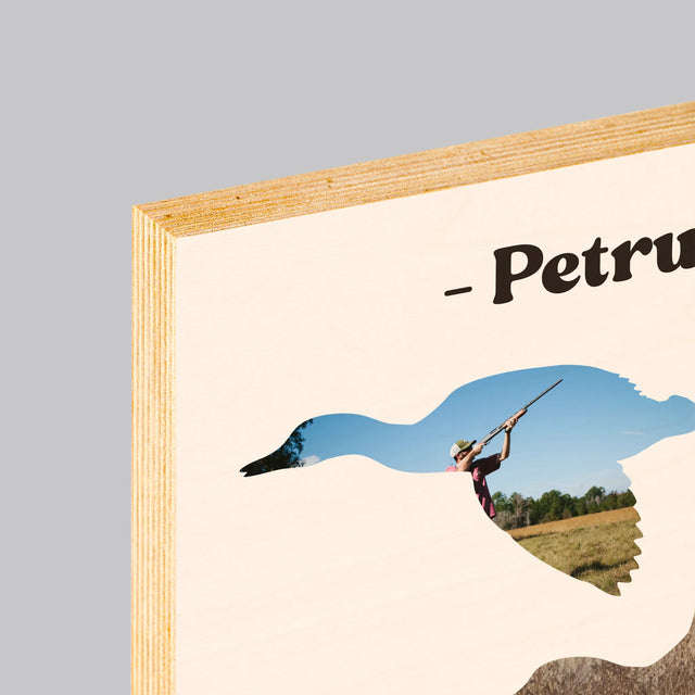 Formă Din Fotografii: Creat Pentru Vânătoare - Imprimare Pe Lemn ( Verticală)