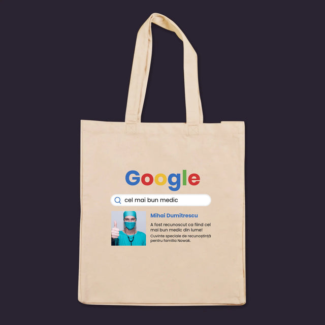 Fotografie Si Semnătură: Cel Mai Bun Medic Rezultat Google - Sacoșă De Pânză
