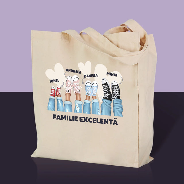 Creator De Personaj: Familia Teniși - Sacoșă De Pânză