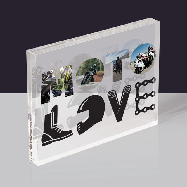 Cuvânt Din Fotografii: Motolove - Bloc Acrilic