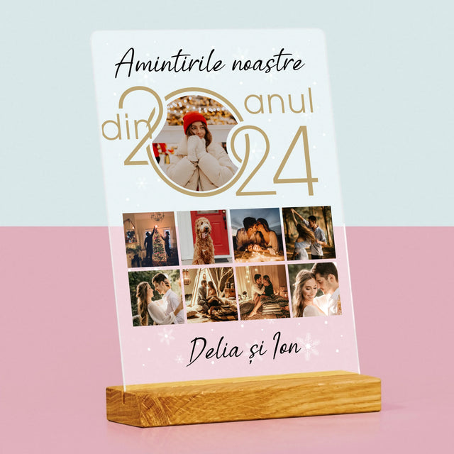 Colaj De Fotografii: Amintirile Noastre Din Anul - Imprimare Pe Sticlă Acrilică (Verticală)