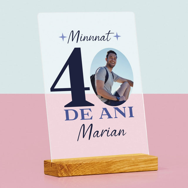 Fotografie Si Semnătură: Minunat La Vârsta De 40 De Ani - Imprimare Pe Sticlă Acrilică (Verticală)