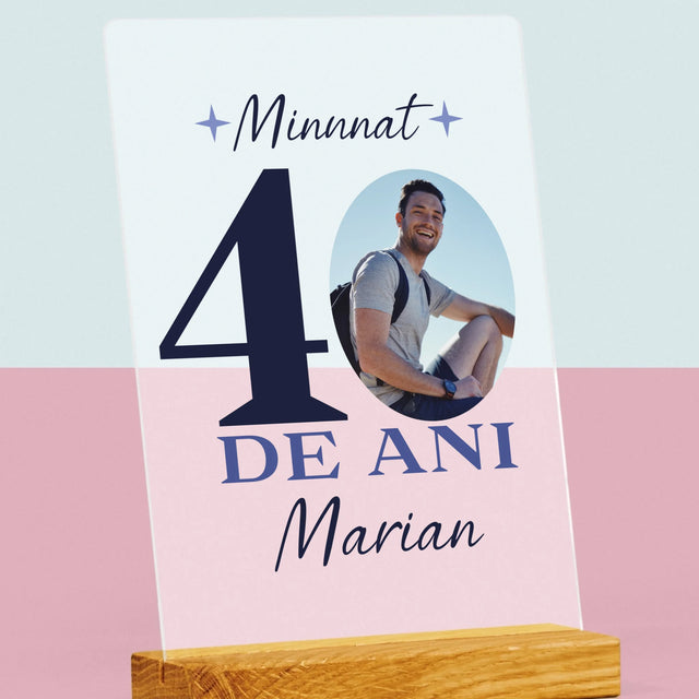 Fotografie Si Semnătură: Minunat La Vârsta De 40 De Ani - Imprimare Pe Sticlă Acrilică (Verticală)