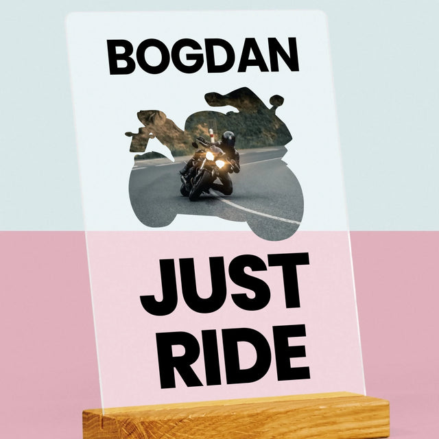 Formă Din Fotografii: Just Ride - Imprimare Pe Sticlă Acrilică (Verticală)