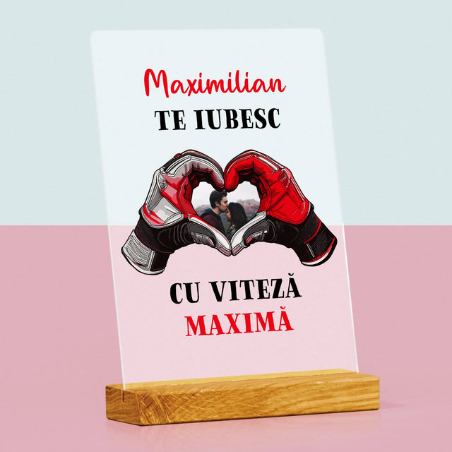 Fotografie Si Semnătură: Te Iubesc Cu Viteză Maximă - Imprimare Pe Sticlă Acrilică (Verticală)