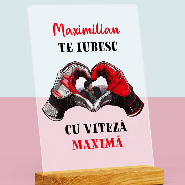 Fotografie Si Semnătură: Te Iubesc Cu Viteză Maximă - Imprimare Pe Sticlă Acrilică (Verticală)