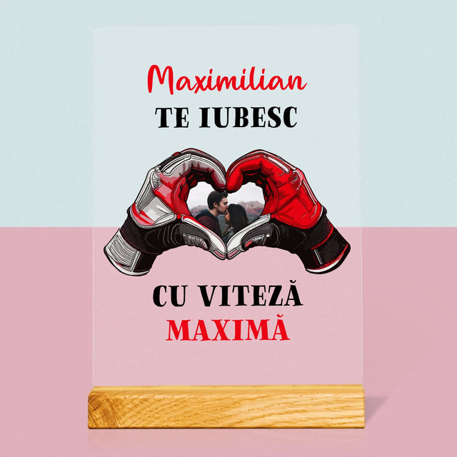 Fotografie Si Semnătură: Te Iubesc Cu Viteză Maximă - Imprimare Pe Sticlă Acrilică (Verticală)