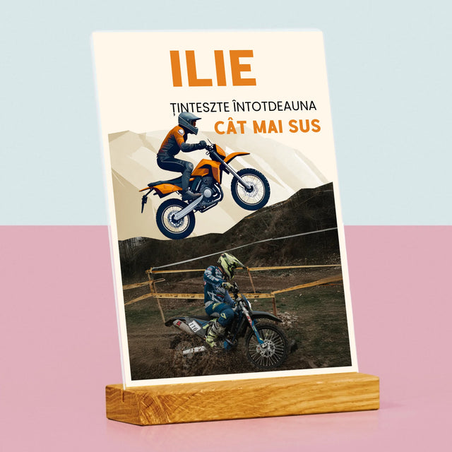Fotografie Si Semnătură: Țintește Întotdeauna  Cât Mai Sus - Imprimare Pe Sticlă Acrilică (Verticală)