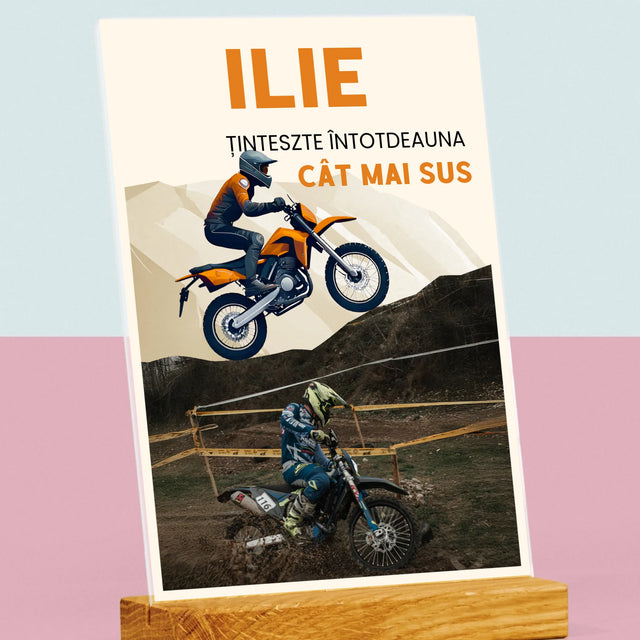 Fotografie Si Semnătură: Țintește Întotdeauna  Cât Mai Sus - Imprimare Pe Sticlă Acrilică (Verticală)