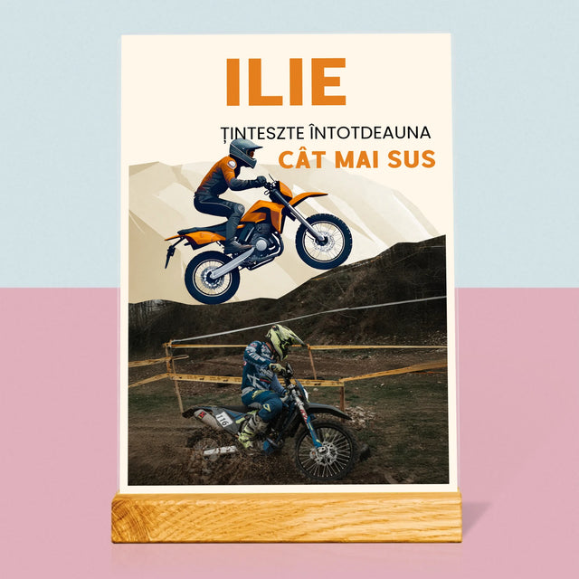 Fotografie Si Semnătură: Țintește Întotdeauna  Cât Mai Sus - Imprimare Pe Sticlă Acrilică (Verticală)