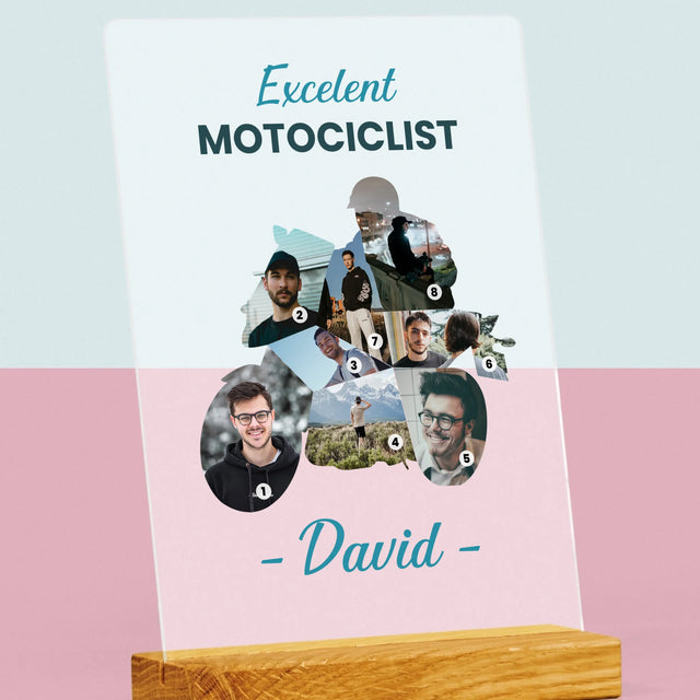 Formă Din Fotografii: Motociclist Excelent - Imprimare Pe Sticlă Acrilică (Verticală)
