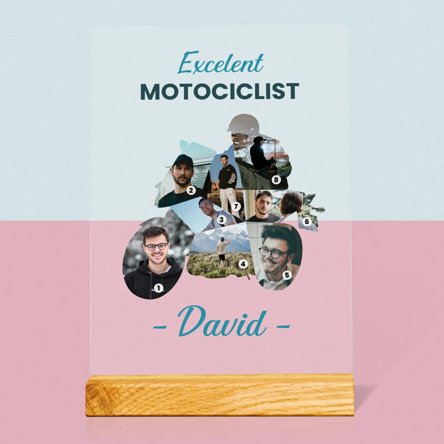 Formă Din Fotografii: Motociclist Excelent - Imprimare Pe Sticlă Acrilică (Verticală)