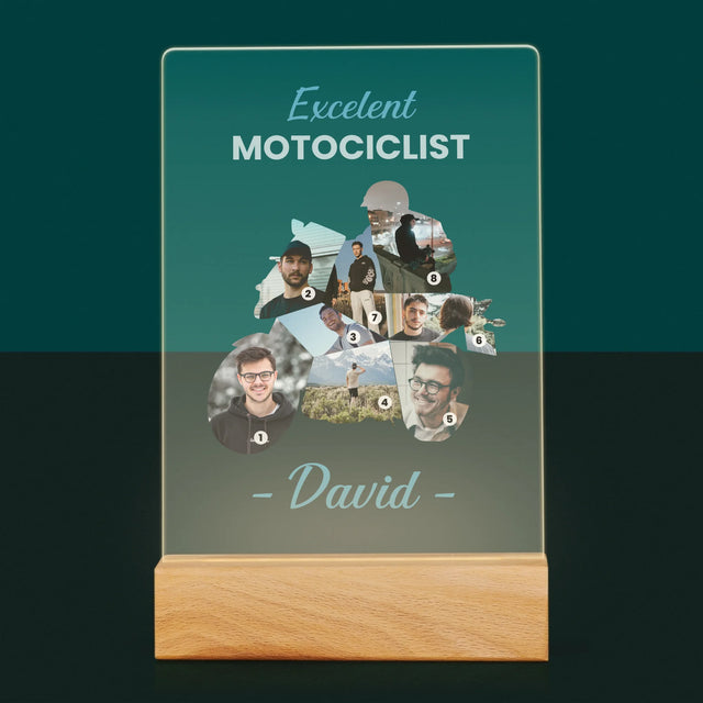 Formă Din Fotografii: Motociclist Excelent - Imprimare Pe Sticlă Acrilică (Verticală)