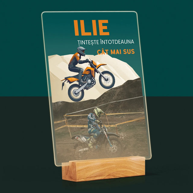 Fotografie Si Semnătură: Țintește Întotdeauna  Cât Mai Sus - Imprimare Pe Sticlă Acrilică (Verticală)