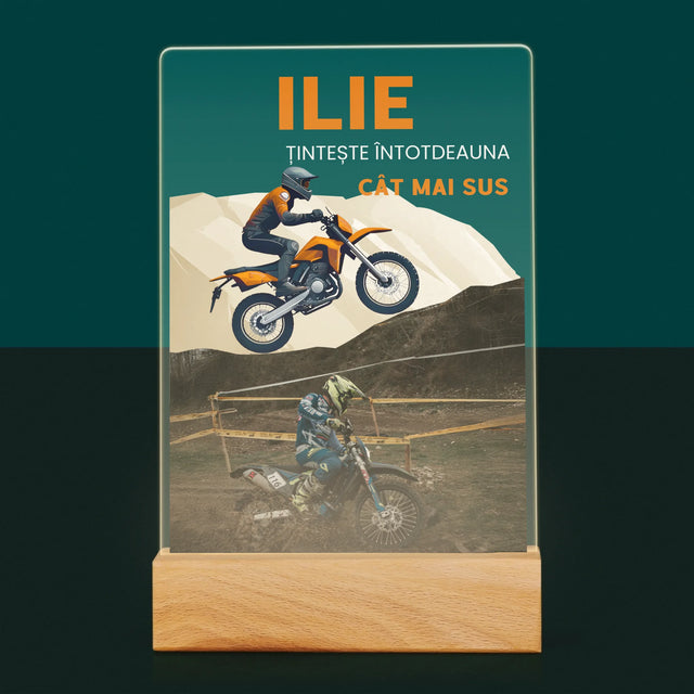 Fotografie Si Semnătură: Țintește Întotdeauna  Cât Mai Sus - Imprimare Pe Sticlă Acrilică (Verticală)