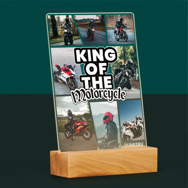 Colaj De Fotografii: King Of The Motorcycle - Imprimare Pe Sticlă Acrilică (Verticală)