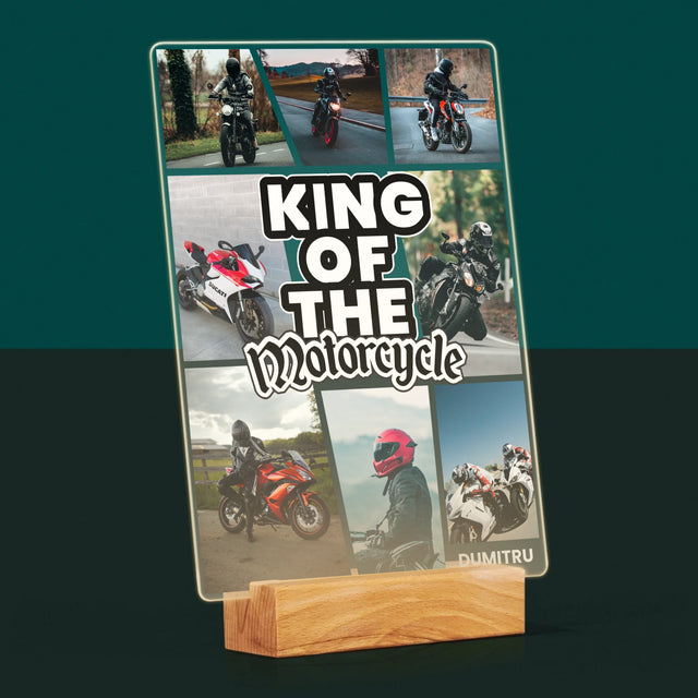 Colaj De Fotografii: King Of The Motorcycle - Imprimare Pe Sticlă Acrilică (Verticală)
