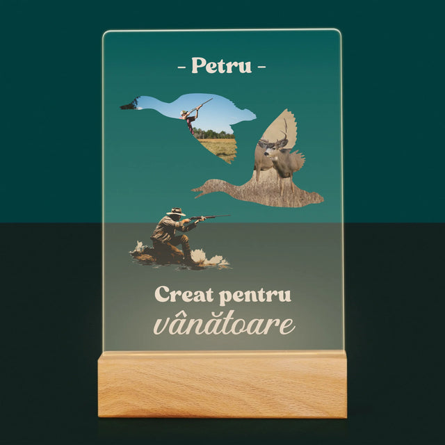 Formă Din Fotografii: Creat Pentru Vânătoare - Imprimare Pe Sticlă Acrilică (Verticală)