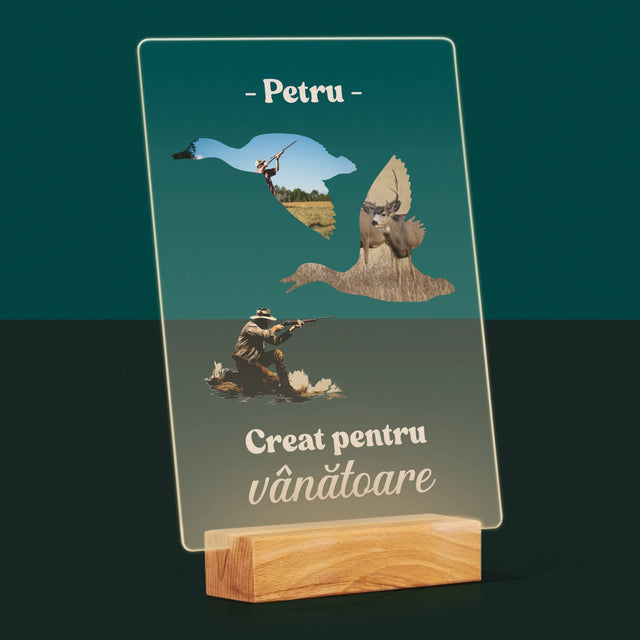 Formă Din Fotografii: Creat Pentru Vânătoare - Imprimare Pe Sticlă Acrilică (Verticală)