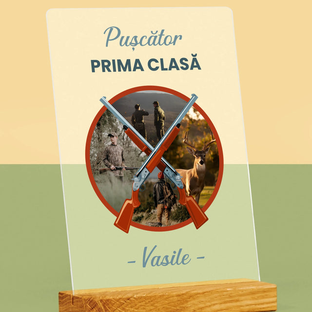 Colaj De Fotografii: Pușcător Prima Clasă - Imprimare Pe Sticlă Acrilică (Verticală)