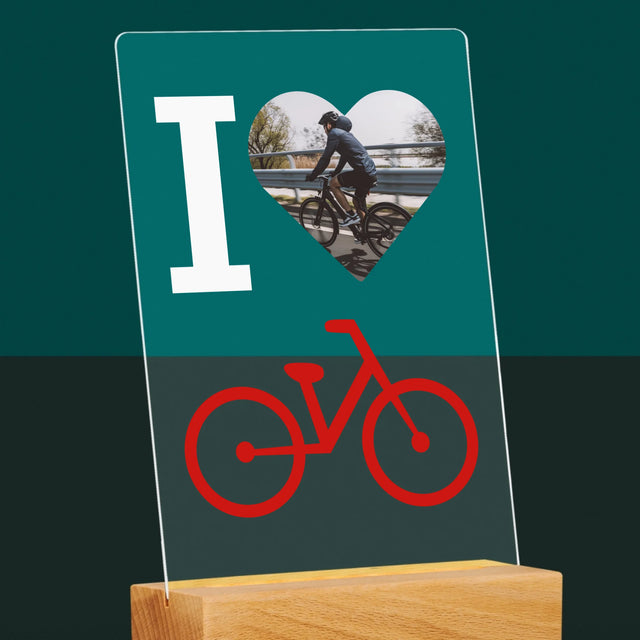 Fotografie Si Semnătură: I Love Bicicletă - Imprimare Pe Sticlă Acrilică (Verticală)