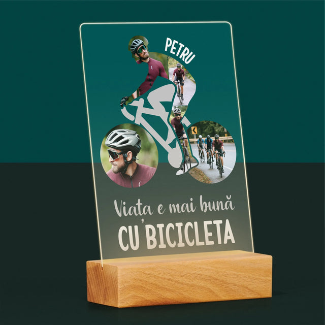 Formă Din Fotografii: Viața E Mai Bună Cu Bicicleta - Imprimare Pe Sticlă Acrilică (Verticală)
