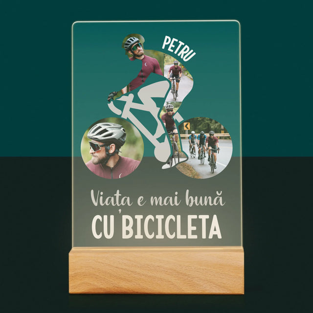 Formă Din Fotografii: Viața E Mai Bună Cu Bicicleta - Imprimare Pe Sticlă Acrilică (Verticală)