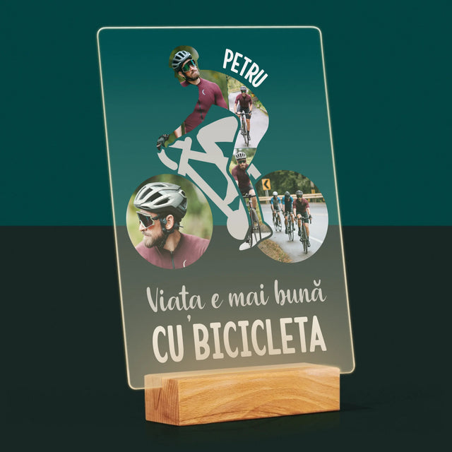 Formă Din Fotografii: Viața E Mai Bună Cu Bicicleta - Imprimare Pe Sticlă Acrilică (Verticală)
