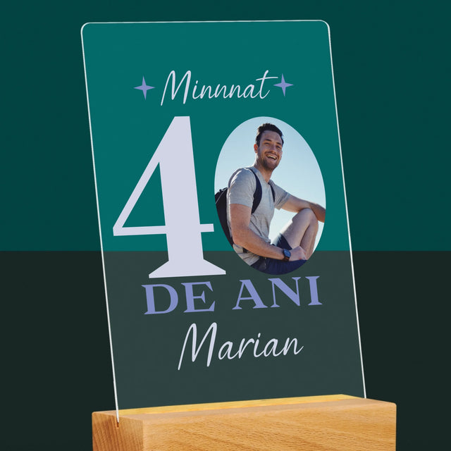 Fotografie Si Semnătură: Minunat La Vârsta De 40 De Ani - Imprimare Pe Sticlă Acrilică (Verticală)