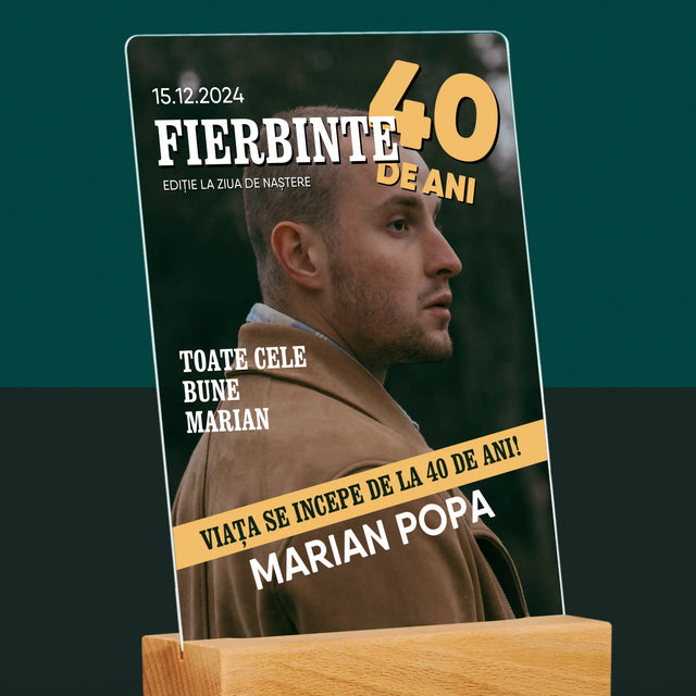 Copertă Derevistă: Fierbinte La 40 De Ani - Imprimare Pe Sticlă Acrilică (Verticală)