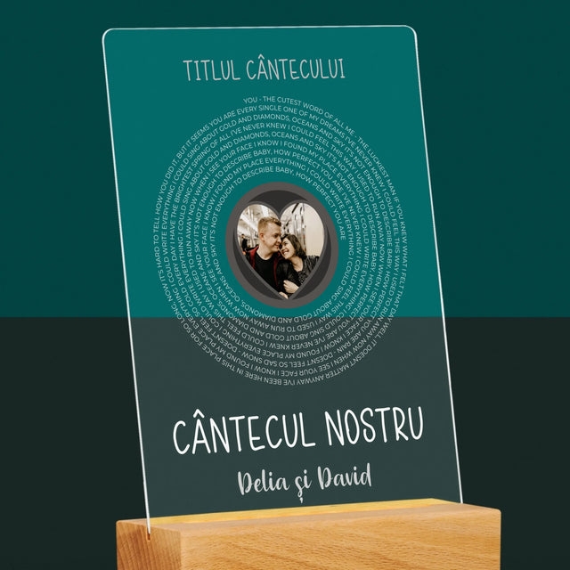 Fotografie Si Semnătură: Cântecul Nostru Cu Text - Imprimare Pe Sticlă Acrilică (Verticală)