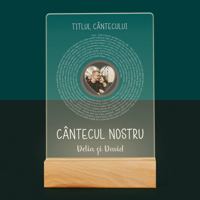 Fotografie Si Semnătură: Cântecul Nostru Cu Text - Imprimare Pe Sticlă Acrilică (Verticală)