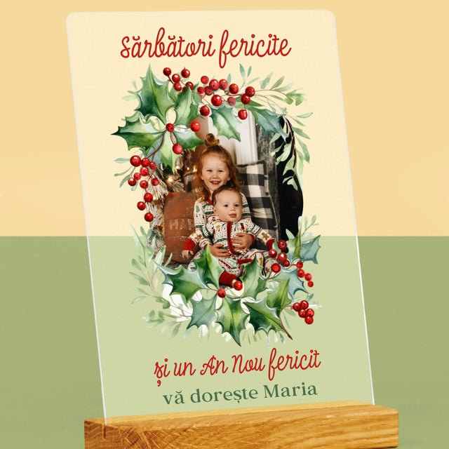 Fotografie Si Semnătură: Decorațiune De Crăciun - Imprimare Pe Sticlă Acrilică (Verticală)